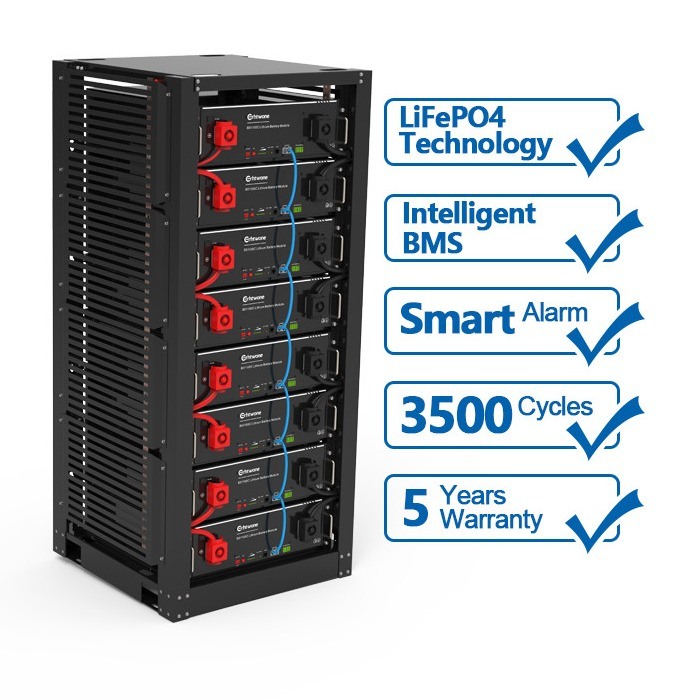 Large Capacity 40KWh (48V 800AH) LiFePO4 Battery Bank For Solar Power