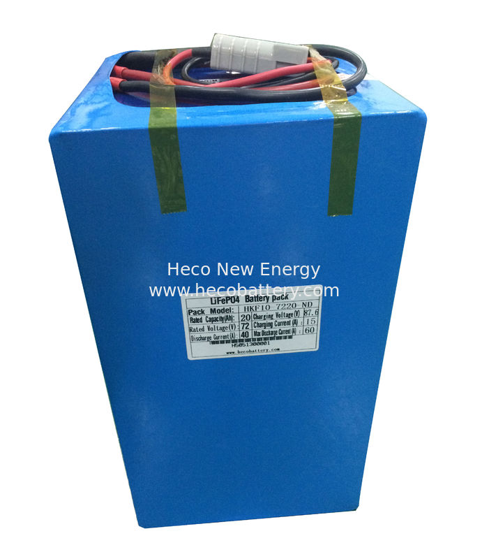 Customized 72V 20Ah LiFePO4 Battery Pack In Compact Size 320*170*155mm supplier