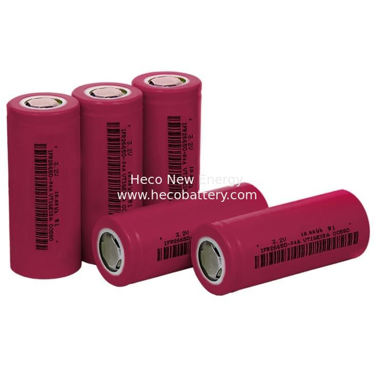 Cylindrical Shape LiFePO4 Lithium Ion Battery Cell 26650 3.2V 3400mah 3C Discharge Rate supplier
